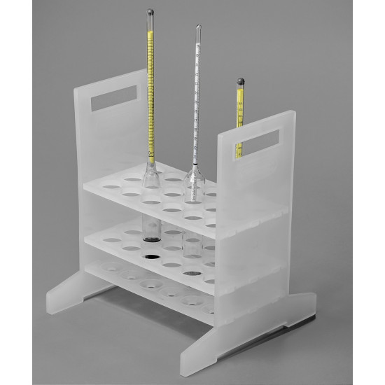 Bel-Art Hydrometer Rack; For Short Hydrometers, 18 Places, Polypropylene Bel-Art Hydrometer Rack; For Short Hydrometers, 18 Places, Polypropylene