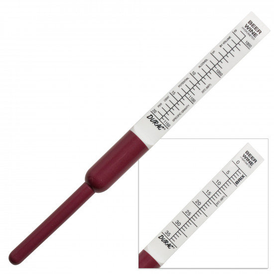 Bel-Art, H-B DURAC Triple Scale Beer and Wine Hydrometer, Shatterproof Bel-Art, H-B DURAC Triple Scale Beer and Wine Hydrometer, Shatterproof