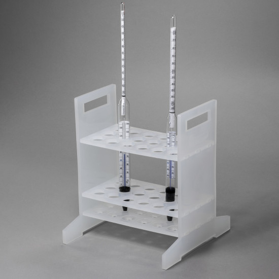 Bel-Art Hydrometer Rack; For Long Hydrometers, 18 Places, Polypropylene