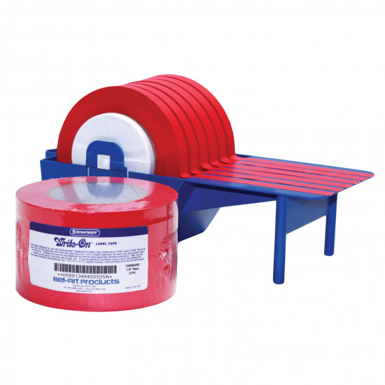 Bel-Art Write-On Red Label Tape; 40yd Length, ¹/₂ in. Width, 3 in. Core (Pack of 6)