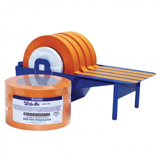 Bel-Art Write-On Orange Label Tape; 40yd Length, ³/₄ in. Width, 3 in. Core (Pack of 4)