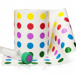 Bel-Art Cryogenic Storage Labels; Roll of 13mm Dots for 1.5-2ml Tubes, Assorted (5000 labels)