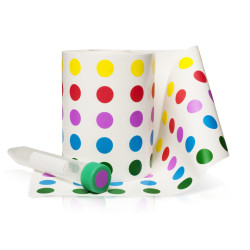Bel-Art Cryogenic Storage Labels; Roll of 13mm Dots for 1.5-2ml Tubes, Assorted (5000 labels)