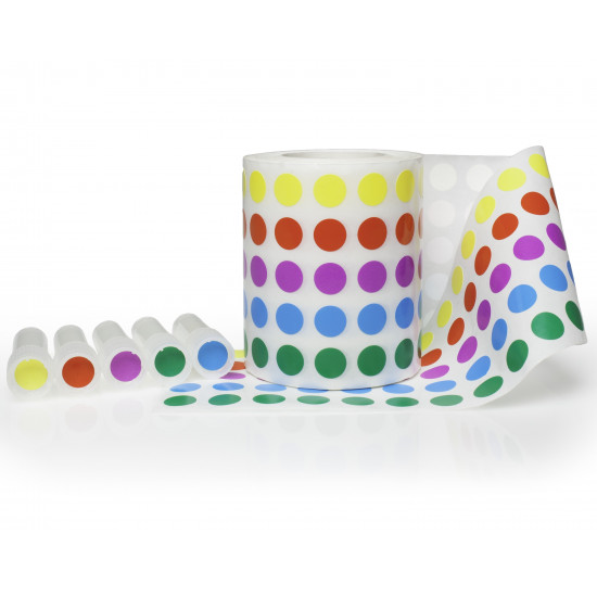 Bel-Art Cryogenic Storage Labels; Roll of 9.5mm Dots for 0.5-1.5ml Tubes, Assorted (5000 labels) Bel-Art Cryogenic Storage Labels; Roll of 9.5mm Dots for 0.5-1.5ml Tubes, Assorted (5000 labels)