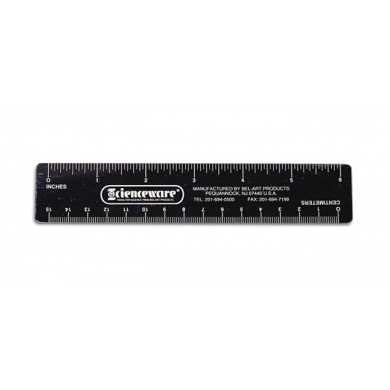 Bel-Art Fluorescent Ruler; Metric/English Scale, 15cm, 6 in. Bel-Art Fluorescent Ruler; Metric/English Scale, 15cm, 6 in.