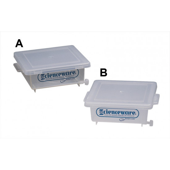 Bel-Art Clear PMP Gel Staining Box with Plastic Cover; 5 x 5 x 2 in. Bel-Art Clear PMP Gel Staining Box with Plastic Cover; 5 x 5 x 2 in.