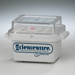 Bel-Art Cryo-Safe Mini Quick-Freeze Cooler; For 0.5 or 1.5ml Tubes; 12 Places, Plastic, 5¾ x 4 x 3¾ in.