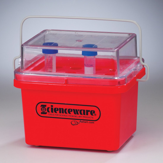 Bel-Art Cryo-Safe Junior Cooler, 0ºC, For 15ml Tubes, 12 Places, Plastic, 7³/₄ x 5½ x 7½ in.