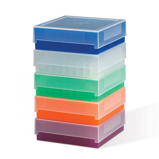 Bel-Art 81-Place Plastic Freezer Storage Boxes; Assorted Colors (Pack of 5) Bel-Art 81-Place Plastic Freezer Storage Boxes; Assorted Colors (Pack of 5)