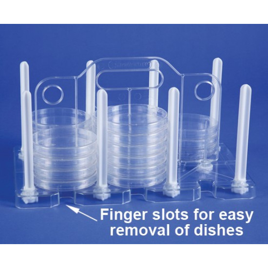 Bel-Art TPX 100mm Petri Dish Rack; 13½ x 8 x 9¼ in., 54 Places, Plastic Bel-Art TPX 100mm Petri Dish Rack; 13½ x 8 x 9¼ in., 54 Places, Plastic