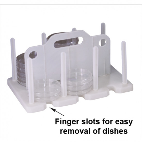 Bel-Art 100mm Petri Dish Rack; 42 Places, Plastic Bel-Art 100mm Petri Dish Rack; 42 Places, Plastic