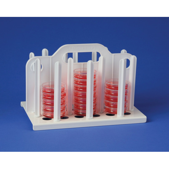 Bel-Art ProCulture 60mm Petri Dish Rack; 10½ x 6¾ x 6¾ in., 54 Places, Plastic Bel-Art ProCulture 60mm Petri Dish Rack; 10½ x 6¾ x 6¾ in., 54 Places, Plastic