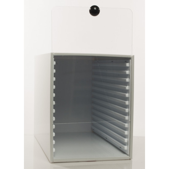 Bel-Art Microscope Slide Tray Cabinet; 12 Trays - 240 Slides Capacity, 14 x 8³⁄₁₆ x 10 in., Plastic Bel-Art Microscope Slide Tray Cabinet; 12 Trays - 240 Slides Capacity, 14 x 8³⁄₁₆ x 10 in., Plastic