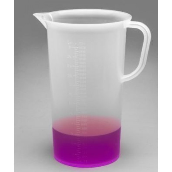 Bel-Art Tall Form 3000ml Polypropylene Graduated Pitcher; 50ml Graduation