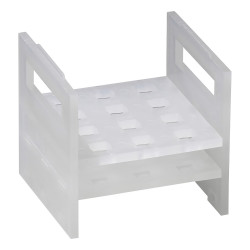 Bel-Art Cuvette Rack; For 10mm Cuvettes, 12 Places, 4⅝ x 4¼ x 4⅜ in., Polypropylene