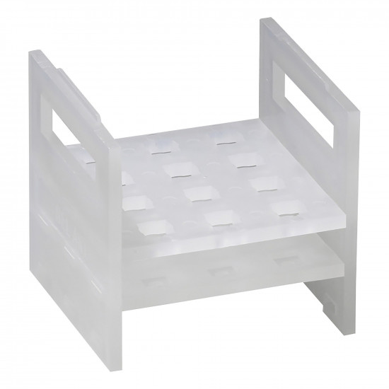 Bel-Art Cuvette Rack; For 10mm Cuvettes, 12 Places, 4⅝ x 4¼ x 4⅜ in., Polypropylene Bel-Art Cuvette Rack; For 10mm Cuvettes, 12 Places, 4⅝ x 4¼ x 4⅜ in., Polypropylene