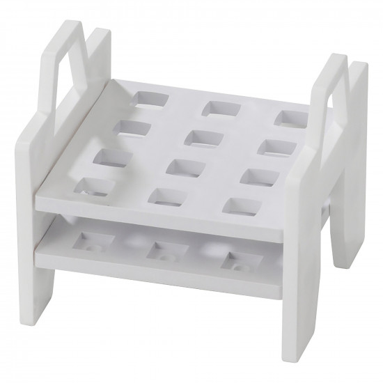 Bel-Art Cuvette Rack; For 10mm Cuvettes, 12 Places, Stackable, 4¼ x 4⅜ x 4⅜ in., Polypropylene Bel-Art Cuvette Rack; For 10mm Cuvettes, 12 Places, Stackable, 4¼ x 4⅜ x 4⅜ in., Polypropylene