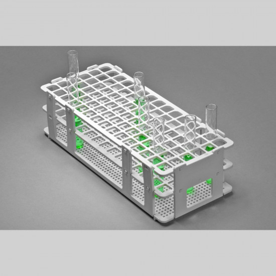 Bel-Art No-Wire Test Tube Rack; For 10-13mm Tubes, 90 Places, White Bel-Art No-Wire Test Tube Rack; For 10-13mm Tubes, 90 Places, White