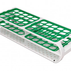 Bel-Art Switch-Grid Test Tube Rack; 40 Places, For 16-20mm Tubes, Green