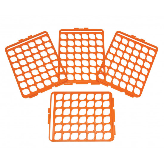 Bel-Art Switch-Grid Test Tube Rack Grids; For 10-13mm Tubes, Orange (Pack of 4)