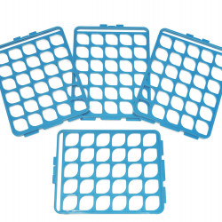 Bel-Art Switch-Grid Test Tube Rack Grids; For 13-16mm Tubes, Blue (Pack of 4)