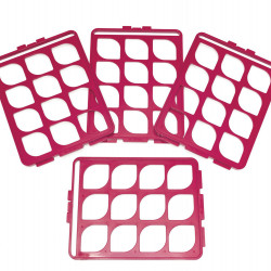 Bel-Art Switch-Grid Test Tube Rack Grids; For 20-25mm Tubes, Fuchsia (Pack of 4)