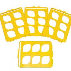 Bel-Art Switch-Grid Test Tube Rack Grids; For 25-30mm Tubes, Yellow (Pack of 4)