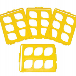 Bel-Art Switch-Grid Test Tube Rack Grids; For 25-30mm Tubes, Yellow (Pack of 4)