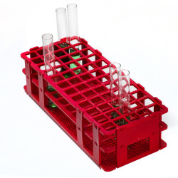 Bel-Art No-Wire Test Tube Rack; For 13-16mm Tubes, 60 Places, Red