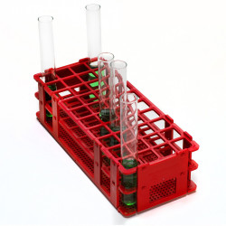 Bel-Art No-Wire Test Tube Rack; For 16-20mm Tubes, 40 Places, Red