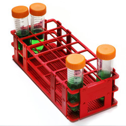 Bel-Art No-Wire Test Tube Rack; For 25-30mm Tubes, 21 Places, Red
