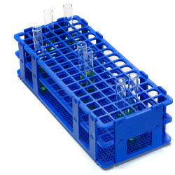 Bel-Art No-Wire Test Tube Rack; For 10-13mm Tubes, 90 Places, Blue