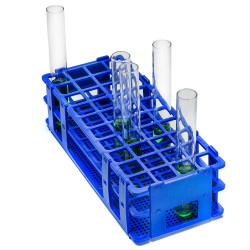 Bel-Art No-Wire Test Tube Rack; For 16-20mm Tubes, 40 Places, Blue