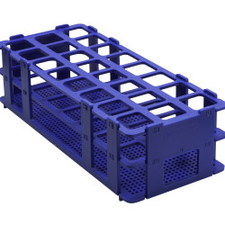 Bel-Art No-Wire Test Tube Rack; For 20-25mm Tubes, 24 Places, Blue