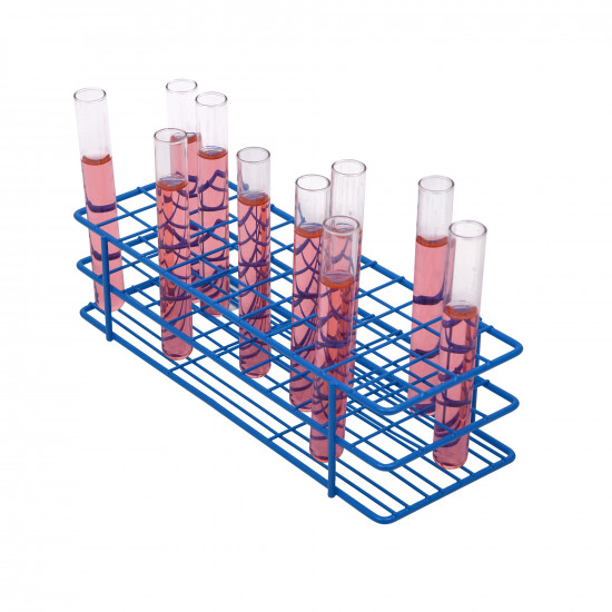 Bel-Art Poxygrid Test Tube Rack; For 13-16mm Tubes, 48 Places, Blue