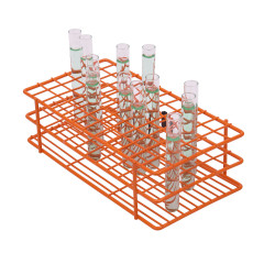 Bel-Art Poxygrid Test Tube Rack; For 13-16mm Tubes, 72 Places, Orange