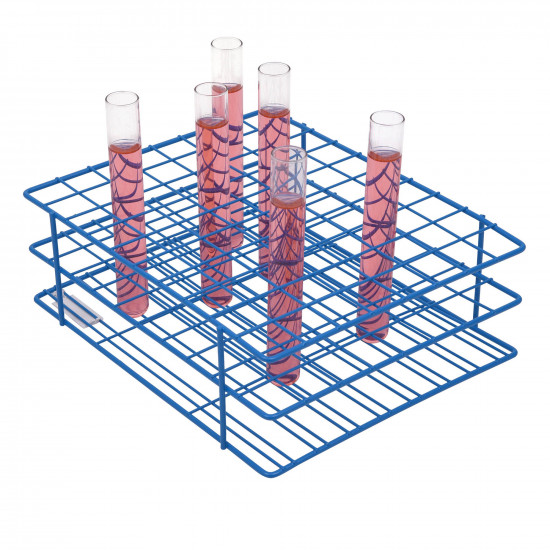 Bel-Art Poxygrid Test Tube Rack; For 16-20mm Tubes, 80 Places, Blue