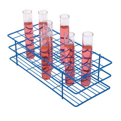 Bel-Art Poxygrid Test Tube Rack; For 20-25mm Tubes, 40 Places, Blue