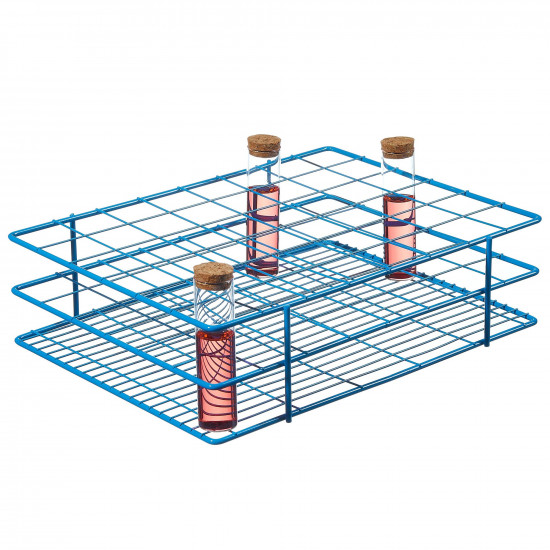 Bel-Art Poxygrid Test Tube Rack; For 30-40mm Tubes, 48 Places, Blue