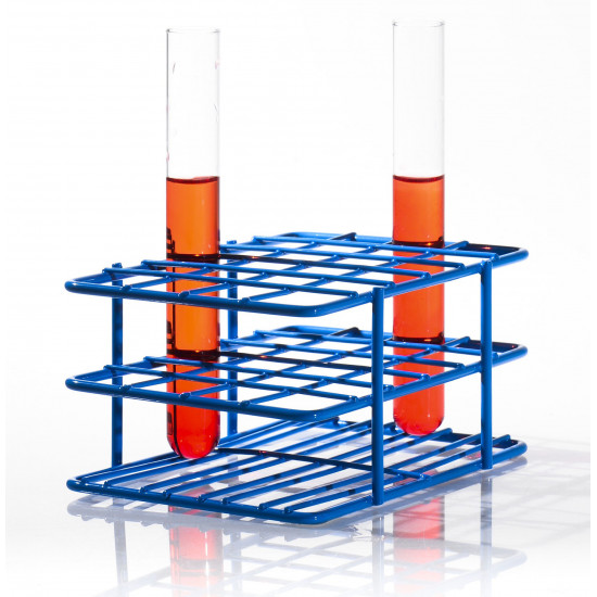 Bel-Art Poxygrid “Half-Size” Test Tube Rack; For 13-16mm Tubes, 24 Places, Blue