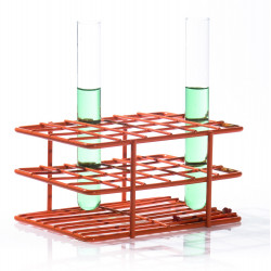 Bel-Art Poxygrid “Half-Size” Test Tube Rack; For 13-16mm Tubes, 24 Places, Orange