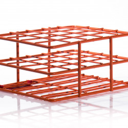 Bel-Art Poxygrid “Half-Size” Test Tube Rack; For 16-20mm Tubes, 20 Places, Orange
