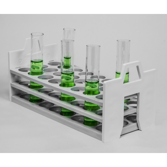 Bel-Art Stack Rack Test Tube Rack; For 25-30mm Tubes, 24 Places, Polypropylene