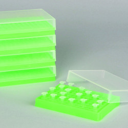 Bel-Art PCR Rack; For 0.2ml Tubes, 96 Places, Fluorescent Green (Pack of 5)