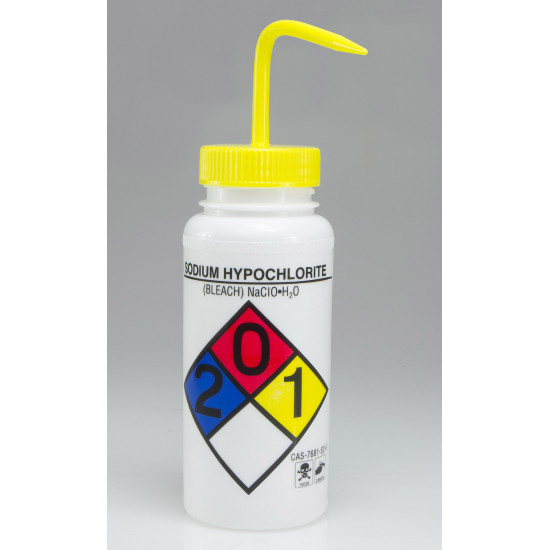 Bel-Art Wide-Mouth, Safety-Labeled 500ml Bleach Wash Bottle (Pack of 4) Bel-Art Wide-Mouth, Safety-Labeled 500ml Bleach Wash Bottle (Pack of 4)