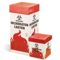 Bel-Art Cardboard Biohazard Incinerator Cartons; 8 x 8 x 10 in., Benchtop Model (Pack of 6)