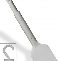 Bel-Art Soft Plastic Scraper; 72 in. Handle, 5 x 6 in. Blade, White
