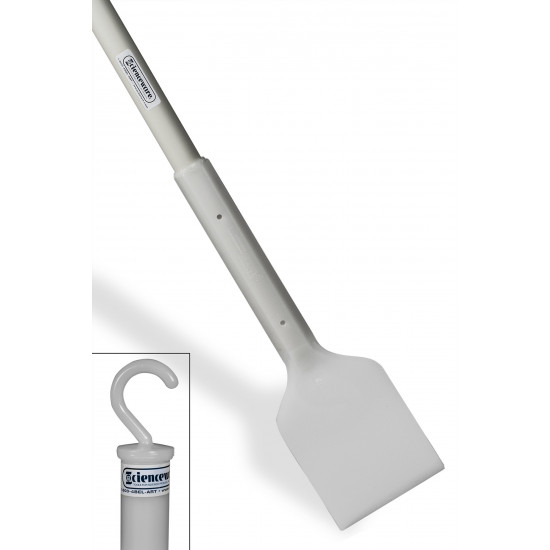 Bel-Art Soft Plastic Scraper; 72 in. Handle, 5 x 6 in. Blade, White Bel-Art Soft Plastic Scraper; 72 in. Handle, 5 x 6 in. Blade, White