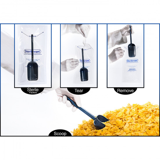 Bel-Art Sterileware Metal Detectable Sterile Sampling Scoop; 60ml (2oz), Plastic, Individually Wrapped, Blue (Pack of 100) Bel-Art Sterileware Metal Detectable Sterile Sampling Scoop; 60ml (2oz), Plastic, Individually Wrapped, Blue (Pack of 100)
