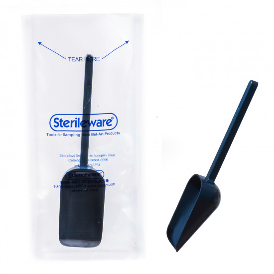 Bel-Art Sterileware Metal Detectable Sterile Sampling Scoop; 125ml (4oz), Plastic, Individually Wrapped, Blue (Pack of 100) Bel-Art Sterileware Metal Detectable Sterile Sampling Scoop; 125ml (4oz), Plastic, Individually Wrapped, Blue (Pack of 100)